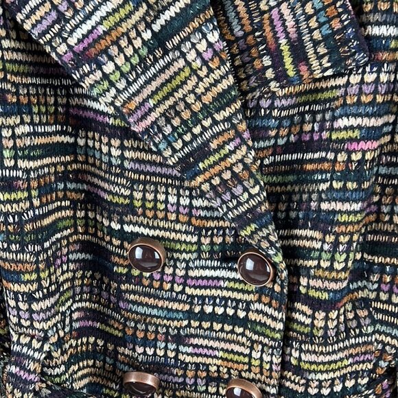 Isabel & Nina  Multi Colour Belted Button up Coat - Picture 9 of 15